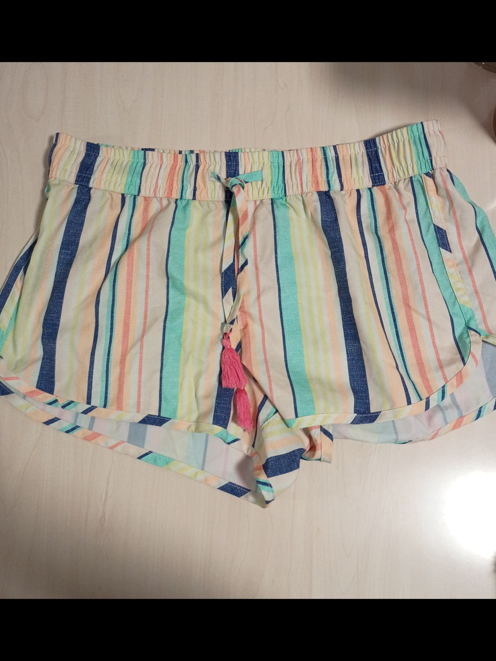 Celebrity Pink Striped Multi-Color Women's Swim Shorts
